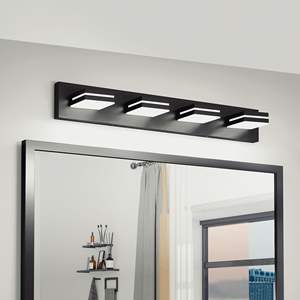 Applique murale de salle de bain moderne, élégante et minimaliste à 4 lumières, en chrome, LED, économe en énergie, facile à installer pour l'éclairage du miroir - Product Image 2