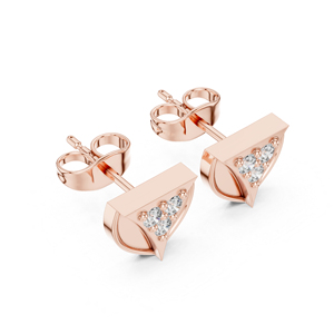 ต่างหูเพชรทรงกลมทองคำ 14K สำหรับผู้หญิง |   เพชรที่เพิ่งเพาะเลี้ยง - Product Image 4