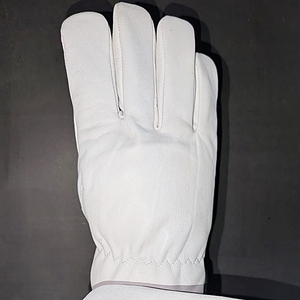 Guante de Trabajo Protector de Cuero Blanco, Resistente a Impactos Nivel 1 ANSI, Aislado para el Frío, con Orificio para el Pulgar, Uso General - Product Image 4