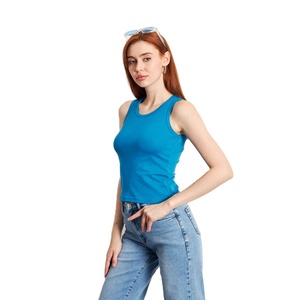 Tops d'été de haute qualité, décontractés, grande taille, pour femmes, sans manches, taille personnalisable, respirants, écologiques, col rond - Product Image 3