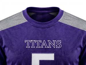Maillot de football américain personnalisé, tenue de sport pour équipe, violet et blanc, manches courtes, uniforme athlétique, logo, numéro et nom personnalisés, performance - Product Image 4