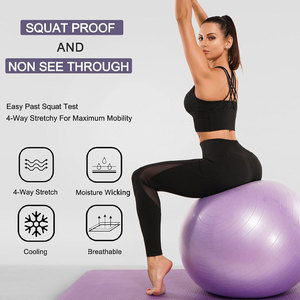 Leggings de cintura alta para mujer, con logo personalizado, pantalones ajustados para correr, control de humedad, ropa deportiva para ejercicio. - Product Image 3