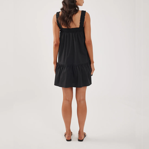 Vestido Mini Informal Negro Personalizado para Mujer, 100% Algodón Ecológico - Product Image 5