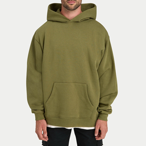 New Arrival <b>Men's</b> Heavyweight Oversized Fleece Breathable Pocket <b>Pullover</b> Hoodie Winter Plain Dyed Custom Screen Printed Logo - Product Image 6
