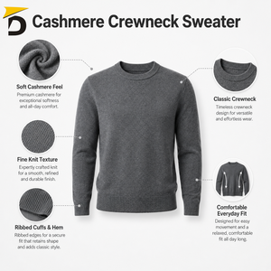 Pull en cachemire à col rond pour homme Darsa Impex Premium, offrant une chaleur légère, une texture douce, une forme classique, un style intemporel. - Product Image 6
