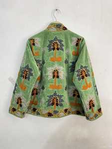 Collection exclusive : Veste en velours indien brodée motif cocotier, style vintage, blazer court en velours, cadeau pour elle - Product Image 3