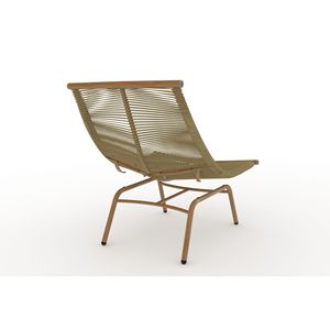 Poltrona da esterno con struttura in legno Color legno per interni con struttura in lega da 380lbs cuscino reclinabile per campeggio pausa pranzo festa in giardino - Product Image 3