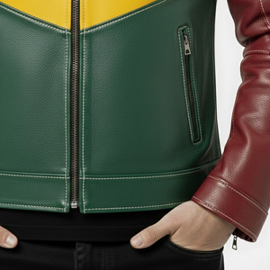 Veste en cuir véritable brodée de diamants, taille US, en cuir d'agneau, édition limitée, veste d'hiver de haute qualité pour hommes - Product Image 6