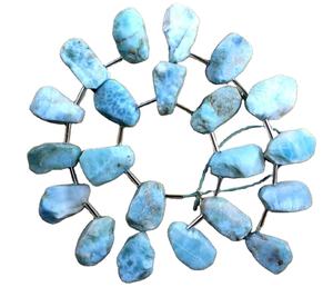 พลอยลาริมาร์ธรรมชาติ21ชิ้น,อัญมณีแบบตัดด้วยมือรูปทรงไม่สม่ำเสมอสำหรับผู้ค้าส่งที่ไม่ผ่านการบำบัด - Product Image 1