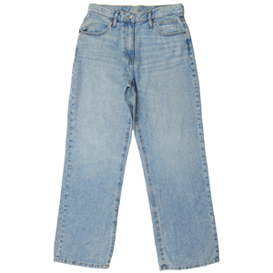 กางเกงยีนส์ผู้หญิงทรงตรงแบบลำลอง ยี่ห้อ MASTER TEXTILE รุ่น FIVE POCKET DENIM สี Mid Wash ผ้าฝ้าย 100% ทรงหลวม เย็บตะเข็บคู่ ตกแต่งหมุดโลหะ รับผลิตแบบ OEM/ODM - Product Image 3