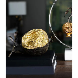 Escultura de Aluminio Inspirada en la Granada, Decoración Natural Moderna, Tema Dorado y Negro, Figura de Fruta para Mesa de Comedor, Decoración del Hogar Hecha a Mano - Product Image 2