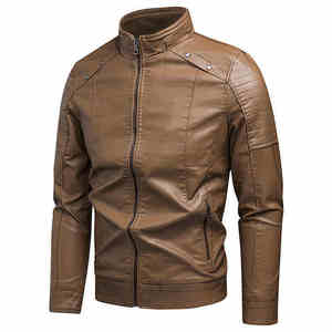 Nouvelle veste en cuir souple pour homme, collection printemps-automne, style tendance, manches longues, dernières tendances. - Product Image 4