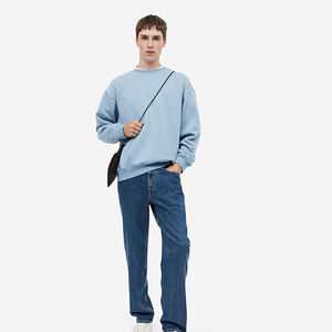 Sweat-shirt d'hiver pour homme, grande taille, col rond, en polaire, à épaules tombantes, avec poche, respirant, de haute qualité, à carreaux - Product Image 5
