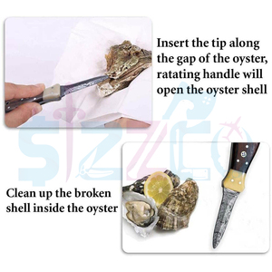 Top Quality Handmade Damascus Steel Wood Oyster <b>Knife</b> Non-Slip Grip <b>Handle</b> Eco-Friendly Clam Shell fish Opener Tool Custom - Product Image 2
