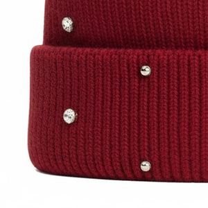 Bonnets d'hiver personnalisés de haute qualité avec logo en strass, faible MOQ, style strass, bonnets en laine. - Product Image 6