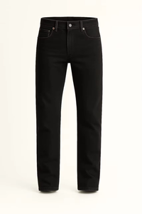 Pantalon en jean stretch coupe droite pour homme, étiquette personnalisée, tissu en coton épais pour un usage décontracté, pantalon pour homme - Product Image 4
