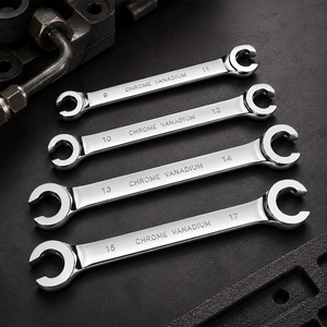 Chrome Vanadium Flare Nut <b>Spanner</b> Set | Double <b>Open</b> <b>End</b> Line Wrench for Brake & Fuel Line Fittings, 6x8 - 13x15 available sizes - Product Image 3
