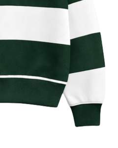 Sudadera Verde Oscuro con Rayas Blancas y Cierre de Cremallera para Hombre, Cuello Camisero, Forro Polar, Informal, de Invierno, Fabricante Personalizado - Product Image 6