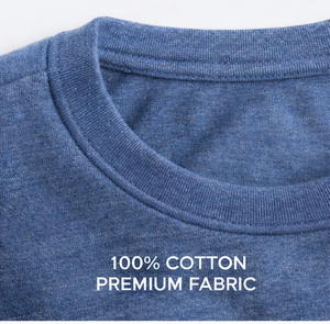 T-shirt sportif tricoté personnalisé à col rond, 100 % coton doux, pour homme, marque privée, coupe oversize, 240 g - Product Image 5