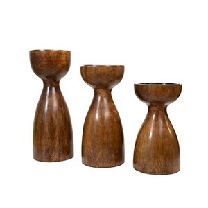 Handcrafted Walnut Wood <b>Candle</b> Holders Wholesale | Moradabad India - Product Image 3