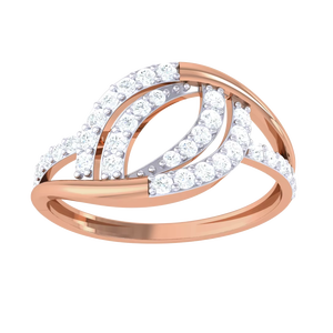 แหวนเพชรโรสโกลด์สุดโรแมนติก ดีไซน์ประดับอัญมณีระยิบระยับหลายแถวอย่างหรูหรา - ของขวัญที่สมบูรณ์แบบสำหรับเธอ - Product Image 6