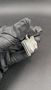 Iced Out custom Letter 925 Sterling Silver Rhodium Plated High Shine Drip Style Personalized VVS Moissanite Diamond Pendant - Product Image 5