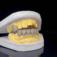 Grillz en Moissanite Argent Sterling 5CTW Clarté VVS Coupe Brillante Éclat Scintillant Bijoux Dentaires Hip Hop Beauté Éternelle Homme