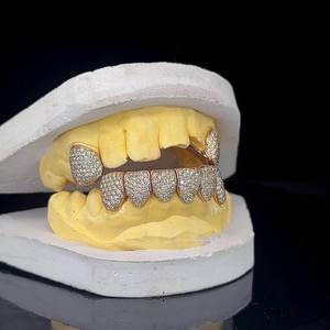 Grillz en moissanite, argent 925, diamants taille ronde, brillance éclatante, bijoux hip-hop, beauté éternelle, diamant en moissanite - Product Image 3