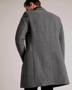 เสื้อแจ็คเก็ตขนสัตว์คลาสสิกพร้อมปกสำหรับผู้ชายฤดูหนาวแขนยาวเสื้อคลุมลำลองที่ให้ความอบอุ่นสวมใส่สบายดีไซน์แบบมีชั้นหนา - Product Image 4