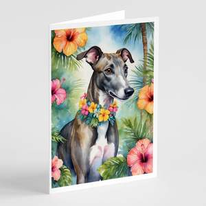 การ์ดอวยพร A7 Greyhound luau แปลกๆ8ใบพร้อม5x7ขนาดซองจดหมาย - Product Image 1