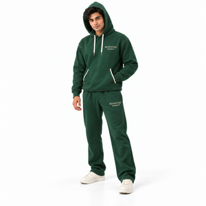 Conjunto Deportivo Unisex 100% Algodón, Sudadera con Capucha y Pantalones Joggers, Corte Holgado, Largo Completo, Color Sólido, Ropa Casual de Verano, Bolsillos Laterales, Ecológico - Product Image 3