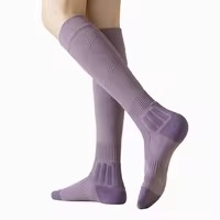 <b>White</b> <b>Knee</b> <b>High</b> <b>Socks</b> for Adults Soccer Football Breathable Knitted Solid Color Regular Style Wholesale rate - Product Image 5