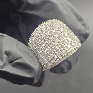 Anillo Hip Hop con Incrustaciones de Moissanita, Anillo de Plata de Ley 925 Chapado en Oro Blanco de 14K, Anillo de Diseño para Hombre y Mujer - Product Image 3