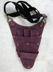 Soft Genuine Leather Barber Scissor <b>Case</b> Professional Hair Stylist <b>Tool</b> Bag Holster With Adjustable Belt LBSH-0017D - Product Image 4