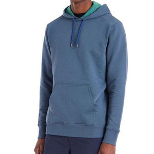 Sweat-shirt à capuche vert olive pour homme, coupe ample, couleur unie, en coton, avec poche, anti-rétrécissement, tissu 350g, décontracté, pour l'automne - Product Image 4