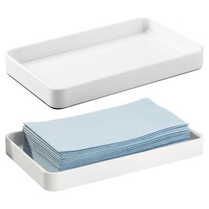 Plateau porte-serviettes carré plat en acier inoxydable, moderne et luxueux, pour salle à manger, salon, buffet et réceptions - Product Image 4