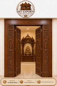 Porte d'entrée de temple hindou design, porte d'entrée de salle de prière hindoue avec un design décoratif traditionnel élégant, États-Unis - Product Image 4