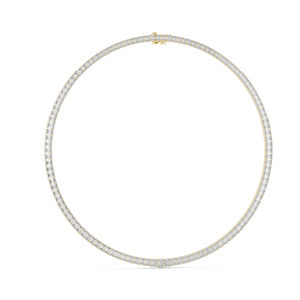 สร้อยคอทองคำ 14k สีเหลือง ประดับมรกตและเพชรเลี้ยงในห้องปฏิบัติการ สำหรับสุภาพสตรี สวมใส่ได้ในที่ทำงาน |   เพชรที่เพิ่งเพาะเลี้ยง - Product Image 1