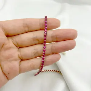 สร้อยข้อมือเพชรทรงกลม 5.80 กะรัต สำหรับผู้หญิง รุ่น Tishya Diamond ชุบทอง 12 กรัม - Product Image 4