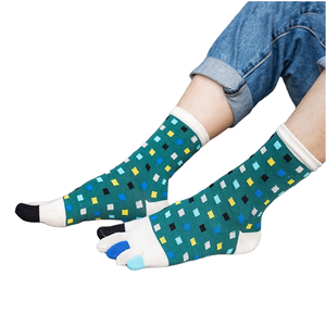 Calcetines deportivos de media pantorrilla para hombre al por mayor, de algodón, con cinco dedos separados, para correr, antibacterianos, para otoño - Product Image 5