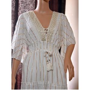 Robe longue en coton imprimé pour femme, à manches courtes, coupe ample, style bohème, idéale pour l'été – Fournisseur - Product Image 3