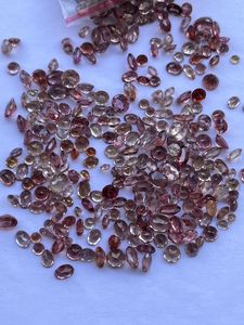 Natural Malaya Garnet Oval & <b>Cushion</b> Cut Faceted Mix Shape Gemstone with Color Play - Product Image 4