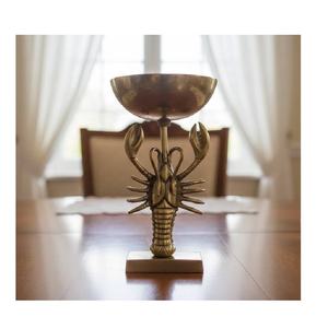 ชามโลบสเตอร์ทรงฐาน ขัดเงาทองเหลืองโบราณ ผลิตจากอลูมิเนียมอัลลอยด์ สำหรับเสิร์ฟอาหารบนโต๊ะอาหาร งานแต่งงาน งานเลี้ยง ตกแต่งรูปทรงโลบสเตอร์ - Product Image 3