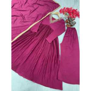 Conjunto de Vestido Anarkali Alia Cut con Dupatta y Pantalón, Talla XL - Product Image 4