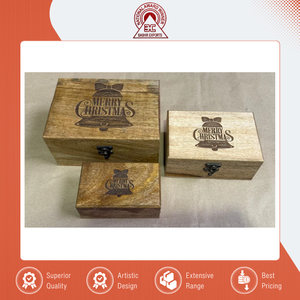 High Demanded Hot Selling Best Quality Luxury Design Engraved Mango Wood <b>Box</b> Rectangular Eco-Friendly <b>Wooden</b> Storage <b>Box</b> - Product Image 2