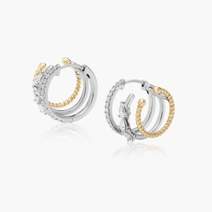Luxury 925 <b>Silver</b> <b>Hoop</b> <b>Earrings</b> With Sparkling Round Cut Moissanite Diamonds <b>Earrings</b> For Women Fashion Jewelry Collection - Product Image 3