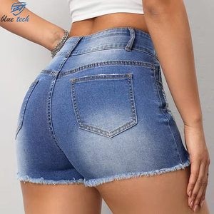 Shorts de Mezclilla Personalizados para Mujer, Cintura Alta, Elásticos, Corte Regular, Verano, Casual, Sexy, Vintage, Cierre de Botones, Servicios OEM - Product Image 6