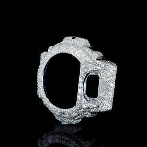 Montre Starspire Jewels GA100 Hip Hop Gshock Vintage Luxe en argent sterling 925 sertie de diamants Moissanite VVS, lunette 40-44 mm - Product Image 2