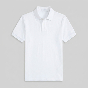 Chemise décontractée à col tricoté pour homme, 100 % coton, anti-plis, couleur unie, manches courtes, grande taille - Product Image 1
