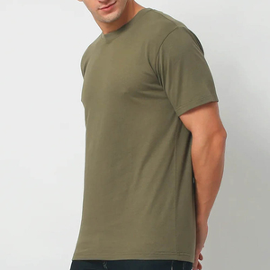 T-shirts légers 220 GSM vert olive 100 % coton à col rond et manches courtes, respirants, coupe décontractée, service OEM/ODM - Product Image 4